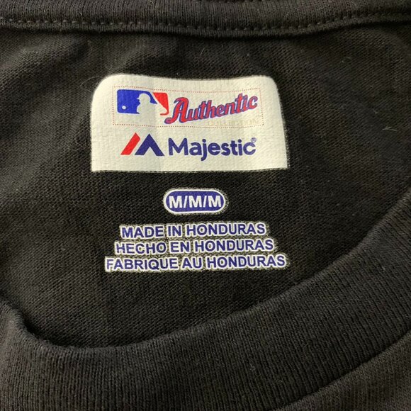 Majestic Pittsburg Pirates Crewneck T Shirt M Black Long Sleeves MLB Baseball - Picture 7 of 7